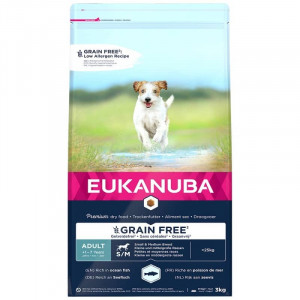 EUKANUBA DOG S/M OCEAN FISH GRAIN FREE sausā barība suņiem Zivis 3kg